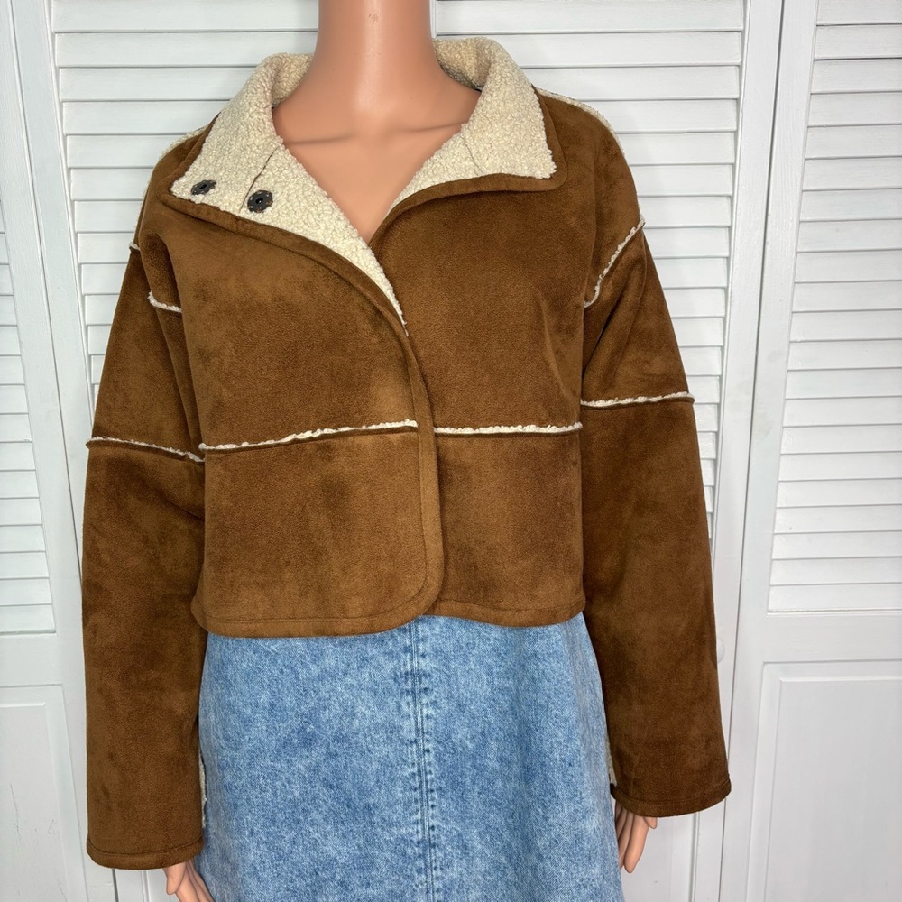 VELVET by Graham & Spencer Kelly Luxe Sherpa Reversible Jacket Size Small - Picture 3 of 7